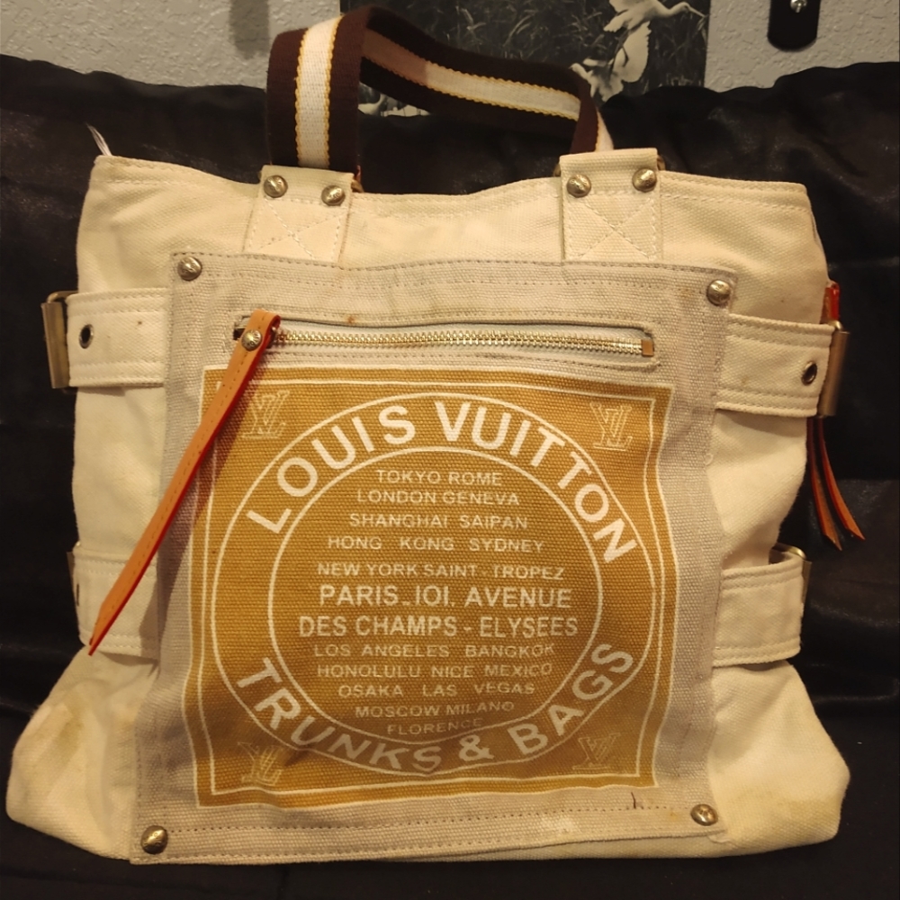 Large Louis Vuitton Global Shopper Tote Bag Purse